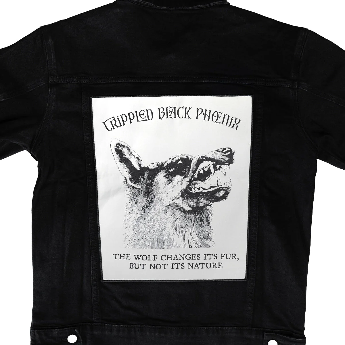 CRIPPLED BLACK PHOENIX "I, Vigilante" Denim Jacket - Image 2