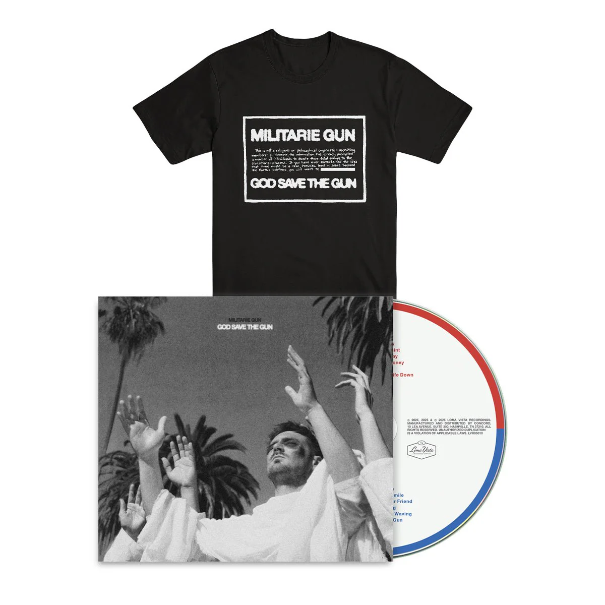 MILITARIE GUN "God Save The Gun" CD + T-Shirt Bundle